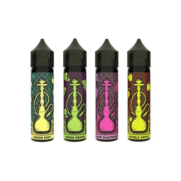 Nasty Juice Shisha By 50ml shortfill 0mg in four flavours: Lemon Mint, Green Grape, Grape Raspberry and Double Apple