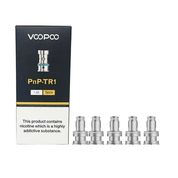 Voopoo PnP-TR1 Replacement Coils 1.2Ω 5pcs pack with five coils displayed