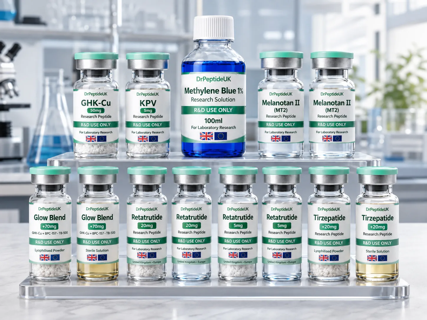 Research-grade peptide vials