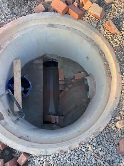 Inside a new sewer manhole